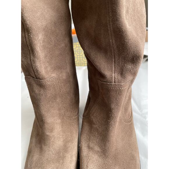 Lauren Ralph Lauren Brown Sable Sport Suede Leather Devona Tall Boot heel 9.5 - Picture 3 of 7